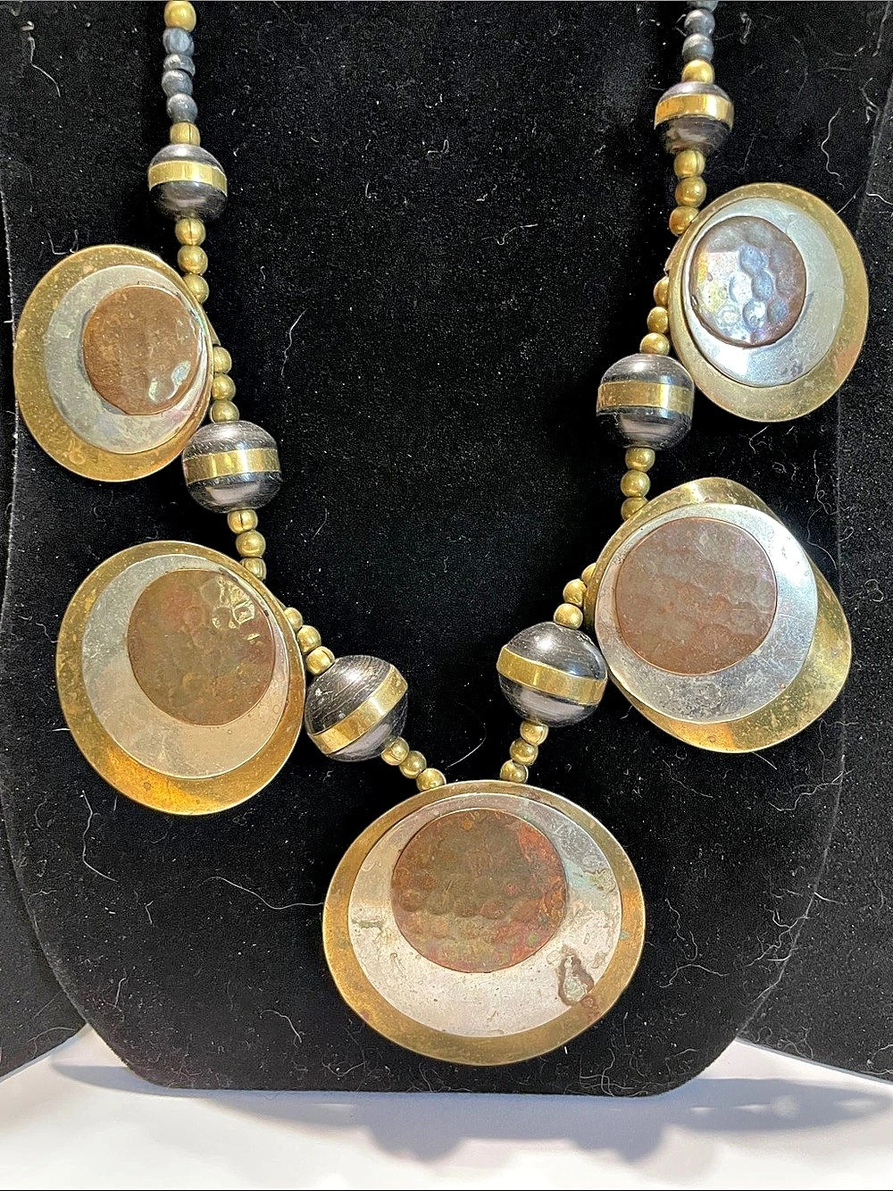 Gold Tone Statement Pendant Necklace. M’s